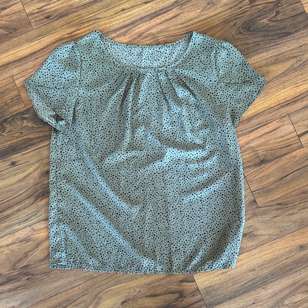 SHEIN Green Polka Dot Blouse